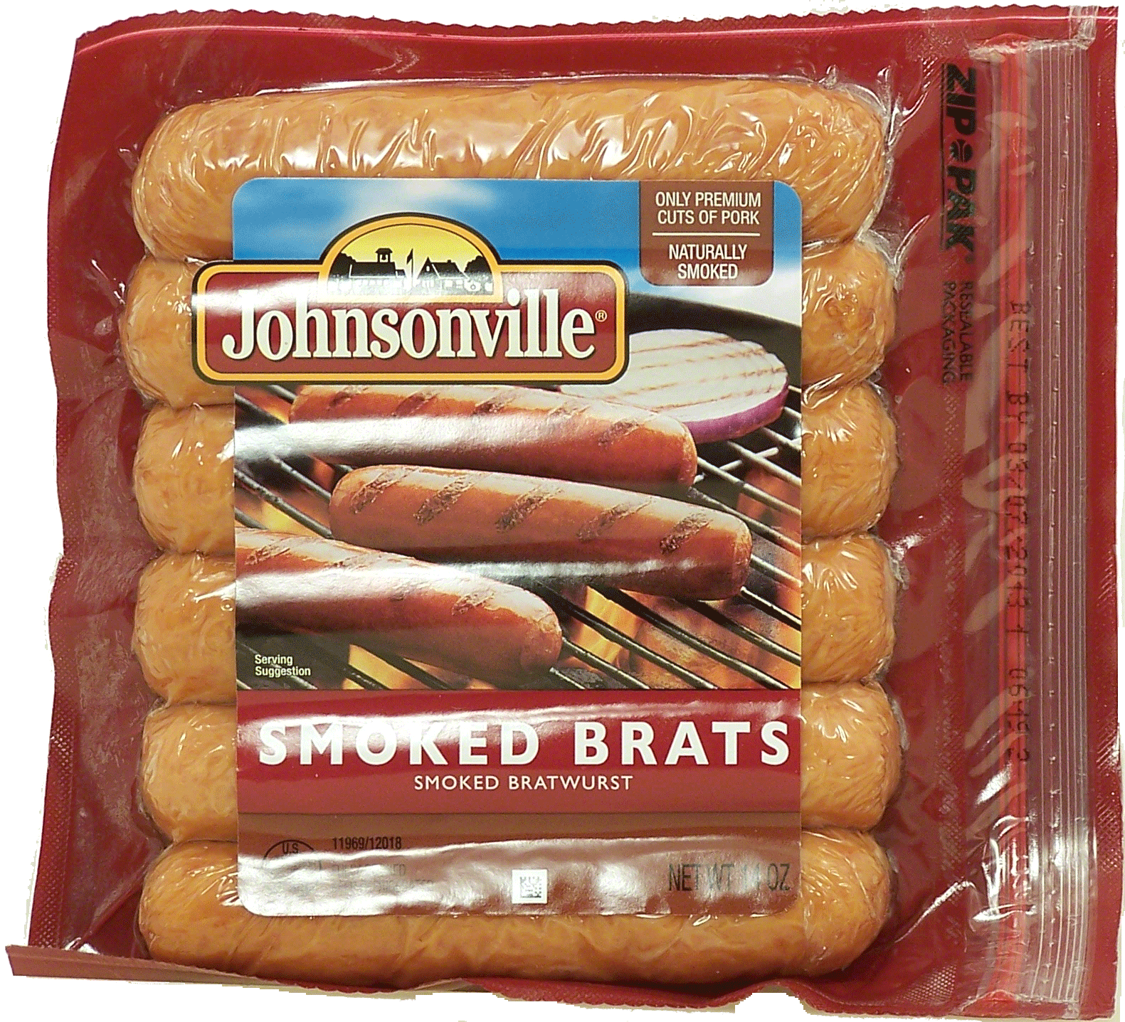 Johnsonville  smoked brats; bratwurst, 6-links Full-Size Picture